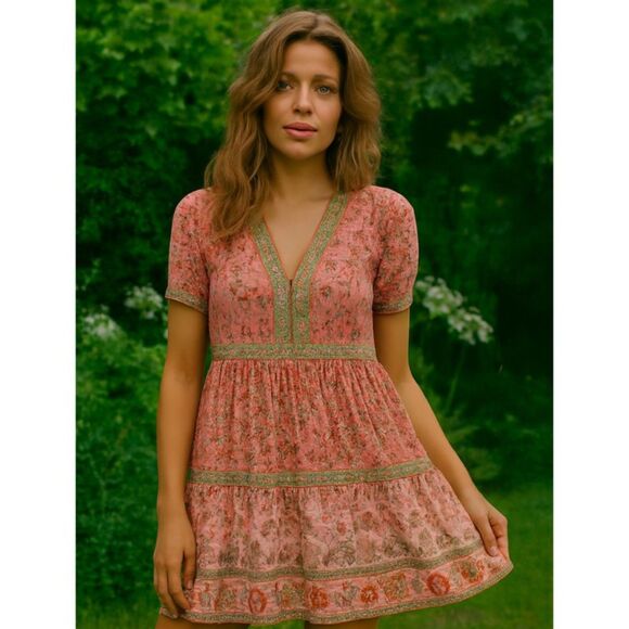 Knox Rose Dresses & Skirts - Knox Rose Baby Doll Mini Dress Womens Size S Gauze Tiered Floral Garden Girl